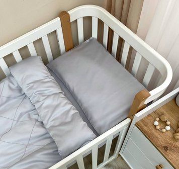 Постельное белье детское DreamLand серая TM MSonya Підковдра на блискавці, 110 Х 90 см Наволочка, 40 Х 60 см Простирадло на гумці, 120 Х 60 см. 031552 фото