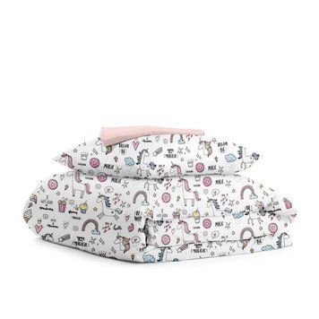 Детское постельное белье в кроватку UNICORN & SWEETS CS2 Підковдра: 110х140 см Наволочка: 40х60 см Простирадло на резинці: 60х120х12 см UnicornSweet_Rose_140 фото