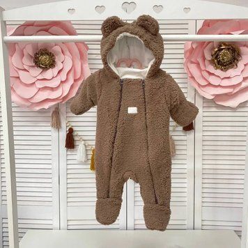 Детский комбинезон для малышей Тедди коричневый Decoza Moms 1&ndash;3 міс. (56&ndash;62 см) TeddyBearDM03-6119-W04 фото