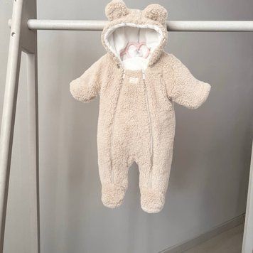 Детский комбинезон для малышей Тедди бежевый Decoza Moms 1&ndash;3 міс. (56&ndash;62 см) TeddyDM912-6113-W04 фото