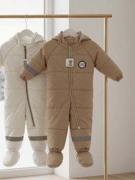 Детский демисезонный комбинезон для малышей бежевый, OMO 6-9 міс. (68-74 см) 17001 фото
