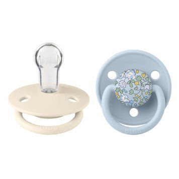 Набір пустушок BIBS x Liberty 2 PACK De Lux Eloise Silicone Onesize Baby Blue Mix 0-6 міс. 15011101 фото
