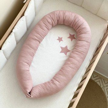 Кокон Stars поплин/вафля пудра TM MSonya Розмір 90*65, спальне місце 65*30 см. 5013679 фото
