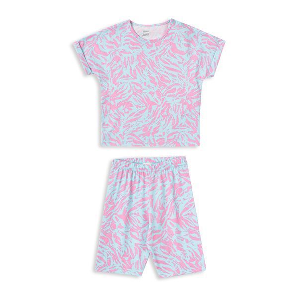 Комплект для девочки "Зебра розово-бирюзовая": футболка и велосипедки 2&ndash;3 роки (92&ndash;98 см) 4042S24 фото
