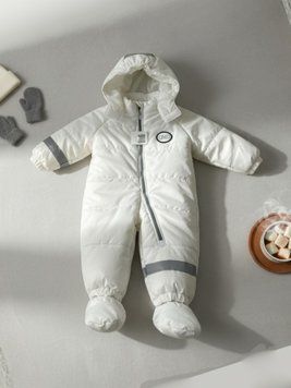 Детский демисезонный комбинезон для малышей белый, OMO 6-9 міс. (68-74 см) 17002 фото