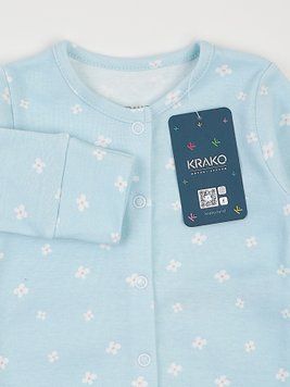 Чоловічок дитячий бірюзовий "Квіти" 0&ndash;1 міс. (50&ndash;56 см) 6013P21 фото