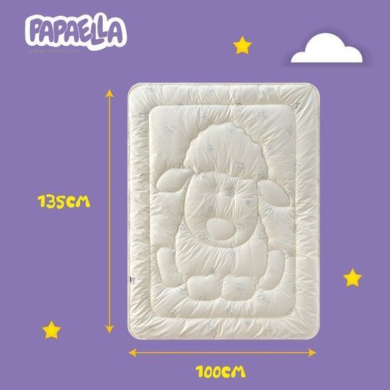 Ковдра дитяча у ліжечко вовняна Wool ТM PAPAELLA 100х135 см, щіл. 300 Розмір 100х135 см 8-11679 фото
