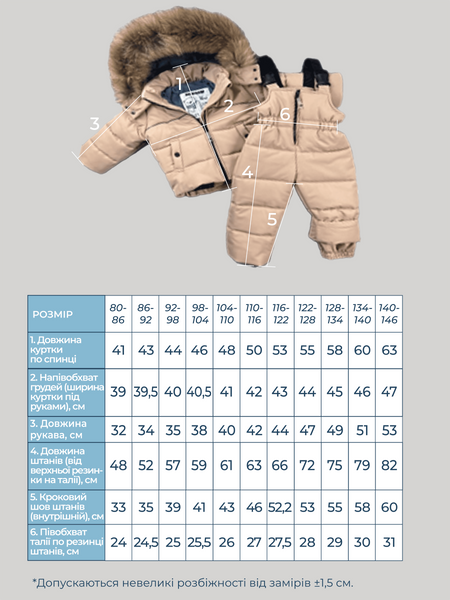 Дитячий зимовий роздільний комбінезон Umka Royal Black BEWARM 12&ndash;18 міс. (80&ndash;86 см) 5060Br фото
