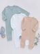 Набор детских человечков с открытыми ножками на молнии (3 шт.): мохито, белый и бежевый 1&ndash;3 міс. (56&ndash;62 см) 6073S321 фото 1