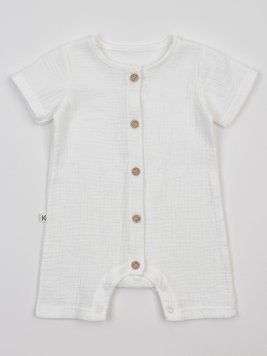Песочник, ромпер детский из муслина молочный 1&ndash;3 міс. (56&ndash;62 см) 6058R31 фото