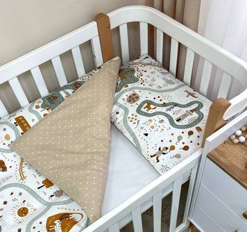 Детское постельное белье Baby Mix Железная дорога кирпичная TM MSonya Підковдра на блискавці, 110 Х 90 см Наволочка, 40 Х 60 см Простирадло на гумці, 120 Х 60 см. 039198 фото