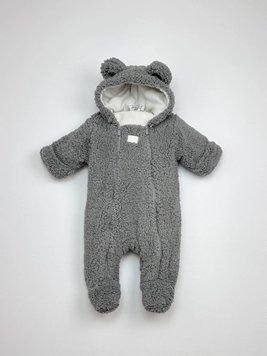 Детский комбинезон для малышей Тедди серый Decoza Moms 1&ndash;3 міс. (56&ndash;62 см) TeddyDM03-6117-W04 фото