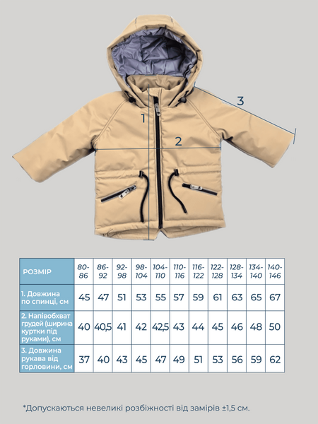 Куртка дитяча демісезонна Spring Pouder BEWARM 12&ndash;18 міс. (80&ndash;86 см) 6060Pd фото