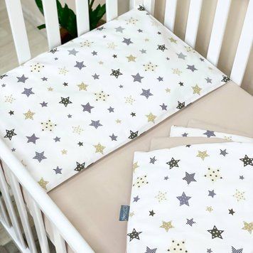 Постельное белье детское Baby Dream Stars бежевый TM MSonya Підковдра 110х90 см. Наволочка 40х60 см. Простирадло 120х60 см. 0303433 фото