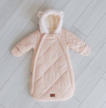 Детский зимний конверт с ручками из кашемира для младенцев "Teddy MiMi" песочный, Kid's Fantasy 0-6 міс. 2090 фото