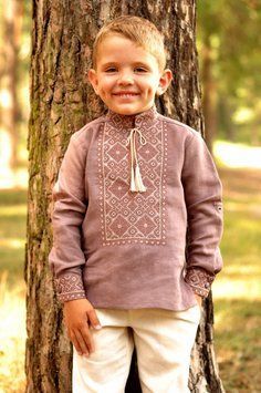 Вышиванка для мальчика из натурального льна. 3&ndash;4 роки (98&ndash;104 см) ДМ07/1-286 фото