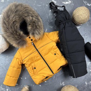 Детский зимний раздельный комбинезон Umka Yellow-black BEWARM 12&ndash;18 міс. (80&ndash;86 см) 5060YB фото