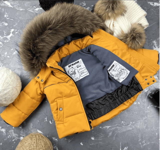 Дитячий зимовий роздільний комбінезон Umka Yellow-black BEWARM 12&ndash;18 міс. (80&ndash;86 см) 5060YB фото