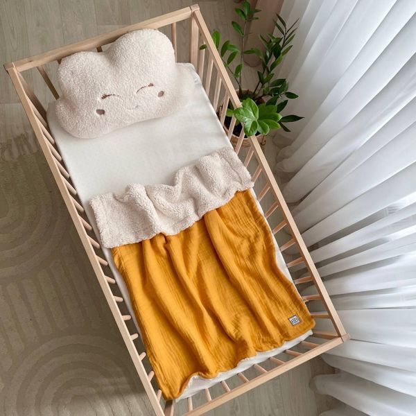 Плед детский муслин Teddy горчица, TM MSonya Розмір 100х80 см 5162347 фото