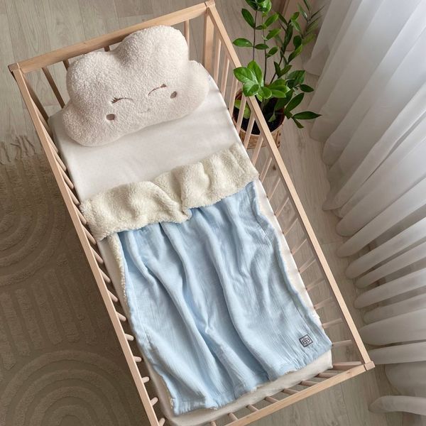 Плед дитячий мусліновий teddy блакитний, TM MSonya Розмір 100х80 см 5162324 фото
