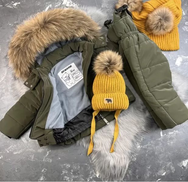 Детский зимний раздельный комбинезон Umka khaki BEWARM 12&ndash;18 міс. (80&ndash;86 см) 5060H фото