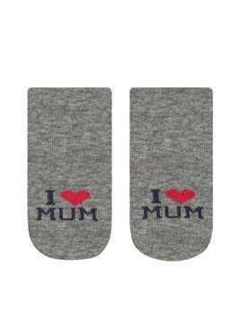 Носки серые для младенцев "I love mum" ТМ Karatepe 0-6 міс. 5018N33 фото