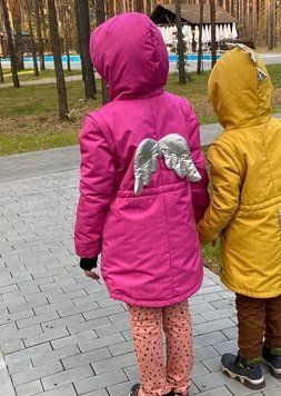 Дитяча демісезонна куртка-парка трансформер для дівчинки малина ANGEL Decoza Moms 12&ndash;18 міс. (80&ndash;86 см) parka-O055-pl016-KR фото