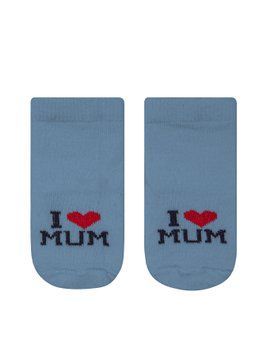Носки голубые для младенцев "I love mum" ТМ Karatepe 0-6 міс. 5018N34 фото
