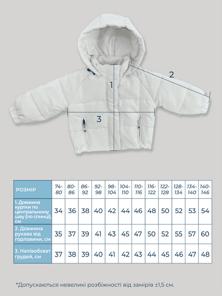 Куртка дитяча демісезонна Thephyr White BEWARM 9&ndash;12 міс. (74&ndash;80 см) 4405W фото