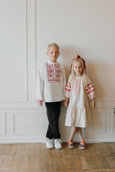 Вышиванка для мальчика "Рождественская звезда" 12-18 міс. (80-86 см) 1591 фото