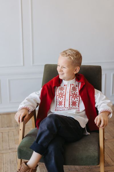 Вышиванка для мальчика "Рождественская звезда" 12-18 міс. (80-86 см) 1591 фото