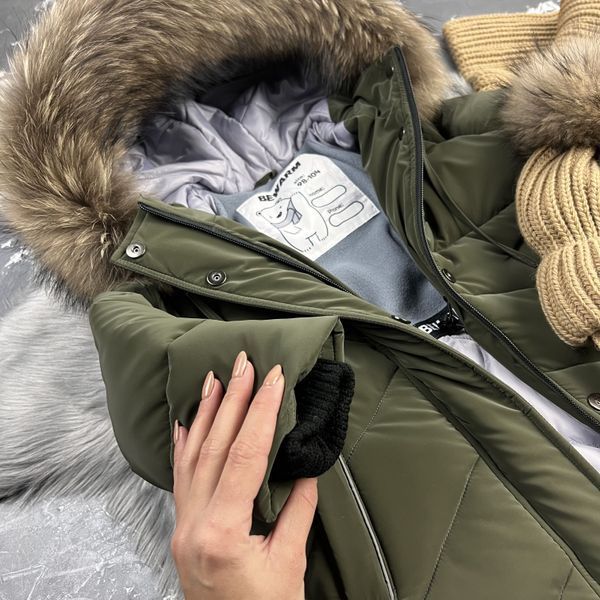 Дитяча зимова куртка-пальто подовжене Bakota Khaki Velvet BEWARM 12&ndash;18 міс. (80&ndash;86 см) 5055HV фото