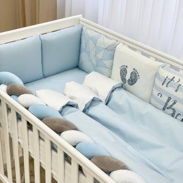 Комплект постельного белья для новорождённого Арт Дизайн "Геометрия голубая" TM MSonya Розмір 110х90см 0239248 фото